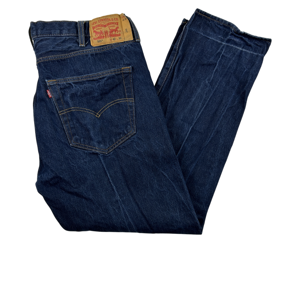 Levis 501 Jeans Mens 40x30 Dark Wash Straight Leg Button Fly Denim Classic